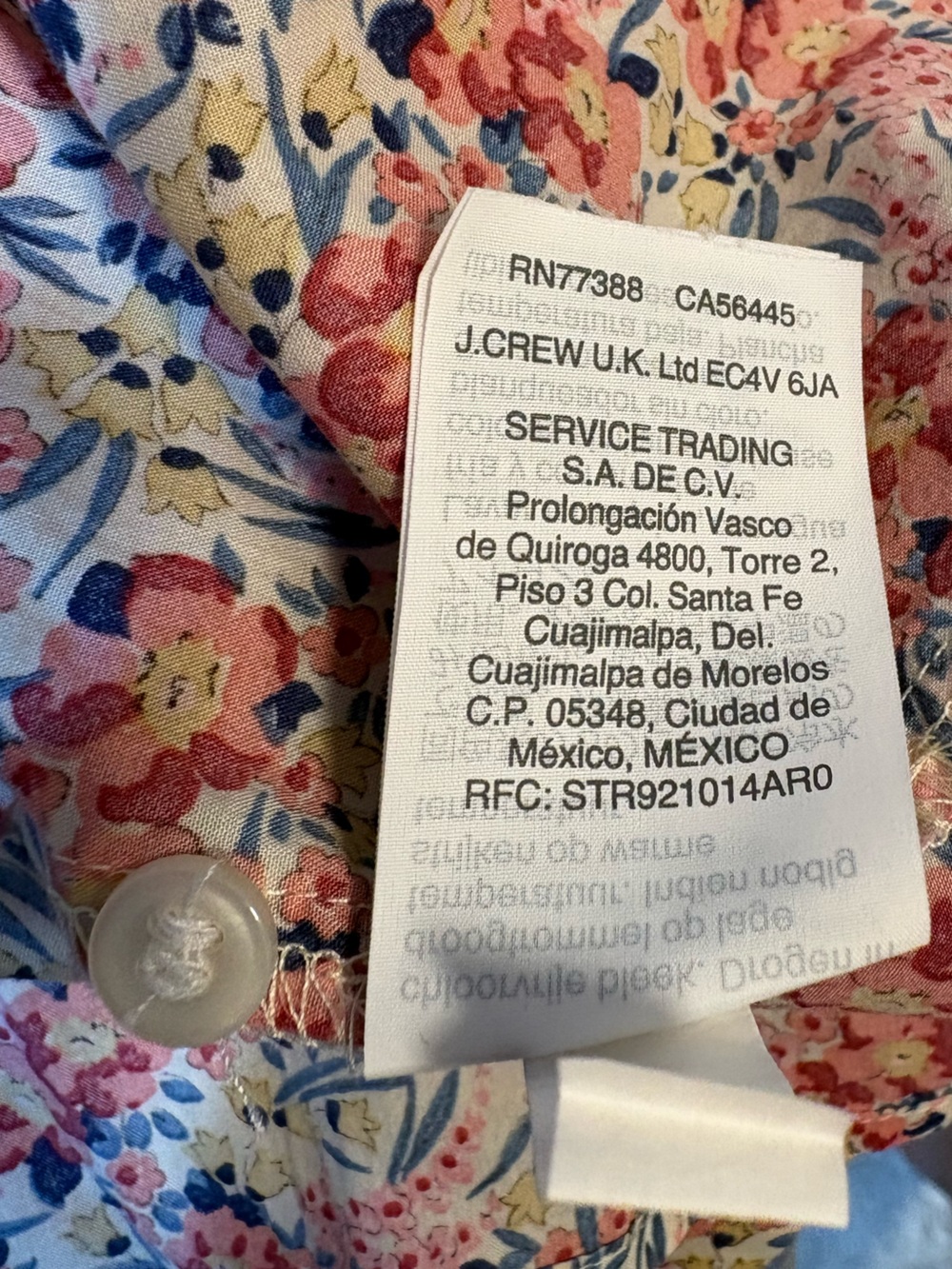 J.Crew Liberty London 100% Cotton Swirling Petals Floral Popover Shirt Blouse 6 - Picture 11 of 12